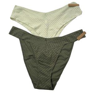 SKIMS Logo Mesh Boy Short Bone + Cheeky Brief Olive Womens 3X